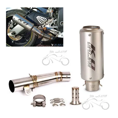 Slip On For Yamaha YZF R6 2006-2023 Modified Exhaust Mid Tail Pipe Muffler Tips • $133.60