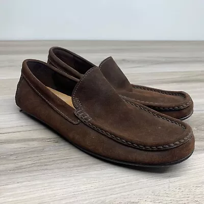Coach Shoes Mens 9.5M Casual Loafers Moccasins Flats Driving Brown Suede Leather • $39.30