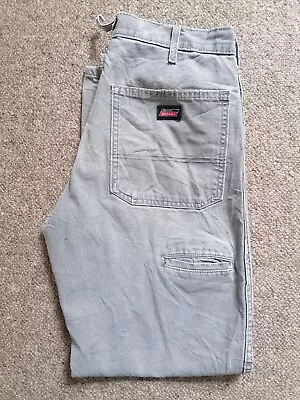 Dickies Carpenter W32L30 Trousers Denim Stone Grey Relaxed Fit Skate  • £8