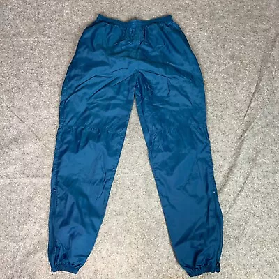 Vintage Nike Mens Pants Large Blue Windbreaker Track Ankle Zip Air Logo 90s 80s • $34.98