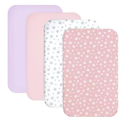 Soft Mini Portable Crib Sheets Fit Standard Mini Crib Mattresses 4 Pack 38 X24  • $24.99