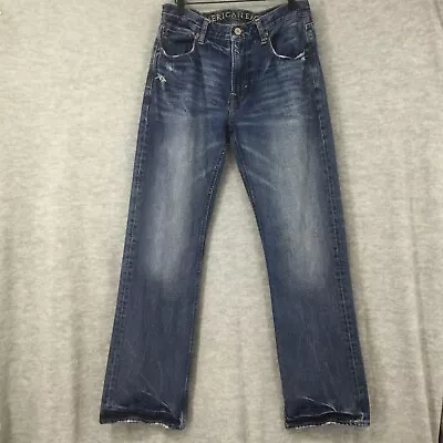 American Eagle Mens Jeans 34x34 Low Rise Boot Cut Distressed Denim Y2K Medium • $22.99