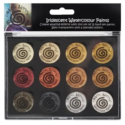 Cosmic Shimmer IRIDESCENT WATERCOLOR PAINT 12 In Palette CSIWPSET Water Based • £14.32