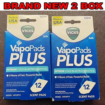 Vicks VapoPads Plus Refills 12 Scent Pads W Intense Cold Blasting Menthol 2PK • $25