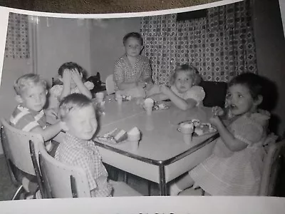 Vintage Photo Woman Girls Boys Birthday Party Freshour Family 50s Long Beach Ca • $6.19