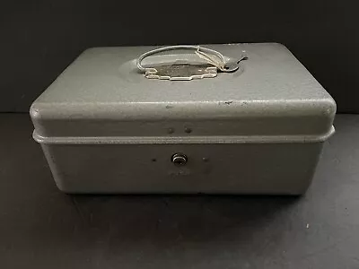 Utilco Cash Box W/key Hammered Gray Steel Vintage Union Steel NY • $15