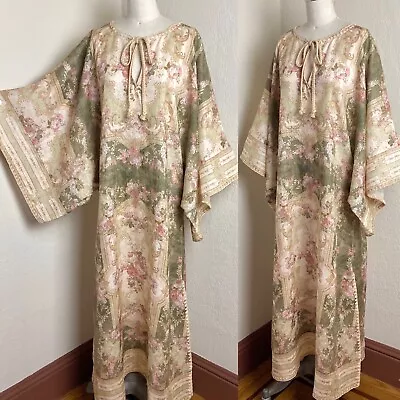 $695 Zimmermann August Printed Baroque Linen Kaftan Dress Sz 1 NWOT • $375