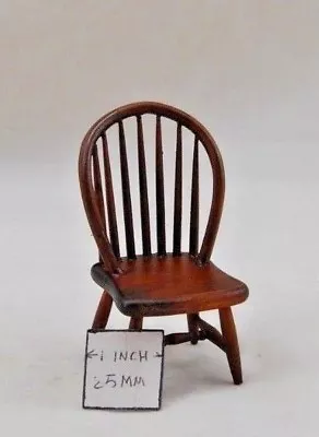 Chair - Windsor Black Walnut Finish -  Dollhouse  1/12 Scale Miniature CLA07813 • $9.74