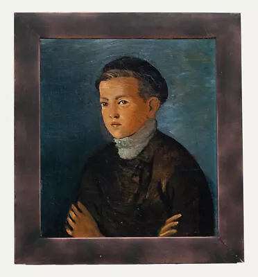 Mid 20th Century Oil - Portrait Of A Peasant Boy • £287