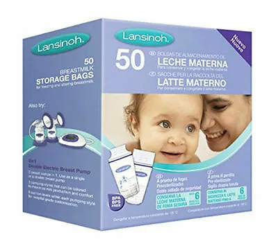 Lansinoh Breast Milk Storage Bags Breastmilk Pouches (50 Piece Pack) • £10