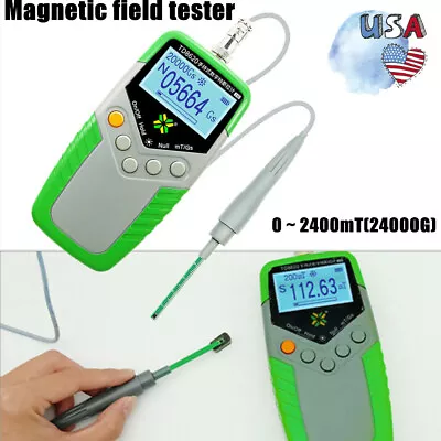 Digital Tesla Gauss Meter Magnetic Field Tester Magnetic Flux Meter W/Hall Probe • $72.21