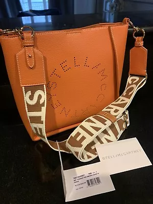 $950 STELLA MCCARTNEY Logo Alter Mat Crossbody Shoulder Bag Orange RARE Color • $279