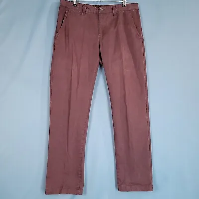 Marc Ecko Men's Slim Fit Casual Pants Straight Maroon Size 36 X 32 • $17.81