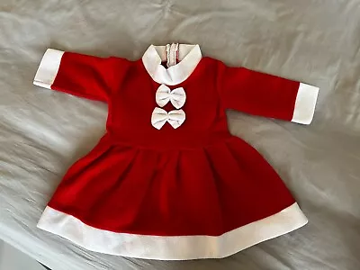 Baby Girl Christmas Dress With Cute Xmas Hat Bow Decorated Dress Up • £2.99