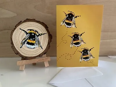 £6.95 • Buy Bee Birthday Card And Gift Set Handmade Hand Painted FREE POSTAGE