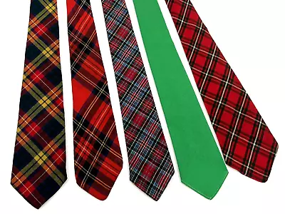 5 Lot Vintage 1940s Neck Ties 1950 Neckties 1930s Necktie Ties TARTAN Tie CRAVAT • $0.99