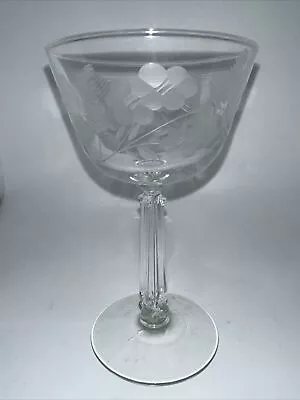 Vintage LIBBEY Crystal Garland Etched Stemware Glass Champagne Tall Sherbet • $6.50