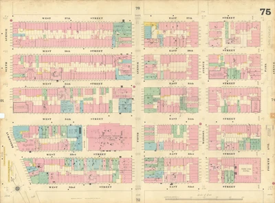 £259 • Buy Sanborn NYC #75 Manhattan Midtown NoMad Murray Hill Garment District 1899 Map