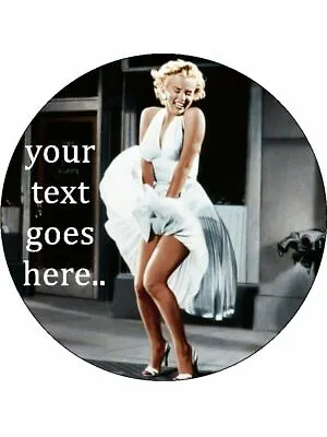 Marilyn Monroe 50's Icon Personalised Wafer Or Icing Edible Round Cake Topper • £4.14