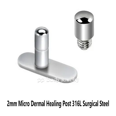 14G Surgical Steel Dermal Anchor Extension Converter Threaded Post Internal Top • $2.49