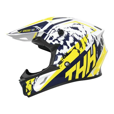 THH Helmets T710X Renegade Yellow/Blue Motocross Off Road Helmet Adult SM - 2X • $54.99