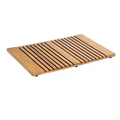 Asta Solid Teak Bathroom Floor Mat Shower Spa Door 24 X16   • $52.94