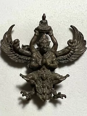 Garuda Phaya Krut Phra Lp Rare Old Thai Buddha Amulet Pendant Magic Ancient#15 • $8.80