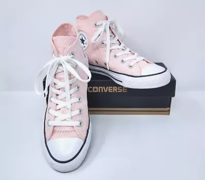 Women's Converse Chuck Taylor All Star Hi-Top White/Vapor Pink/White Sneakers-7 • $49.99