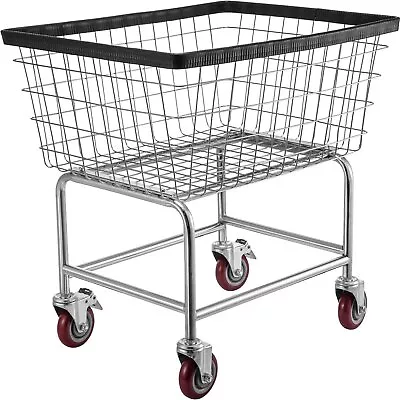 VEVOR Wire Laundry Cart 2.5 Bushel Wire Laundry Basket With Wheels • $129.18