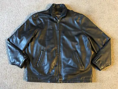 Wilsons Leather M. Julian Men's Black Lined Leather Jacket Coat - Size XL Tall • $60