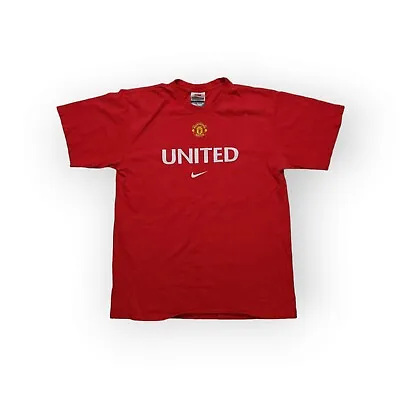Vintage Manchester United Nike Center Swoosh T Shirt Wayne Rooney #8 Mens Medium • $29.95