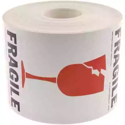 Roll Of 500 Labels: 3  High X 4  Wide  FRAGILE  Shipping Labels • $15.40