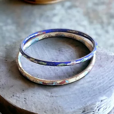 Vintage Pair Of Cloisonne Bangle Bracelets • $15