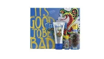 Ed Hardy Villain 3 Piece Set (EDT 2.5 Oz&0.25 Oz;Hair/Body Wash 3.0 Oz) For Men • $49.99