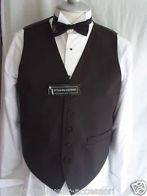 Any Mens/Boys Silk BLACK Waistcoat-Fit 30  To 48  Chest+Bow Tie P&P2UK 1st Class • £21.87