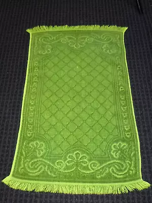Vtg Martex Hand Towel Green 2 Tone Scroll Diamond Design 16x24 • $16