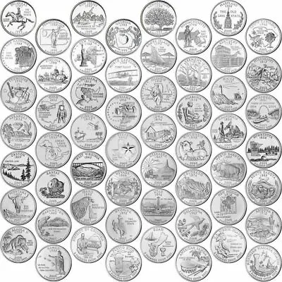 COMPLETE US 112 STATES QUARTER BU DOLLAR P Or D MINT COINS PICK YOURS 1999-2009 • £2.85
