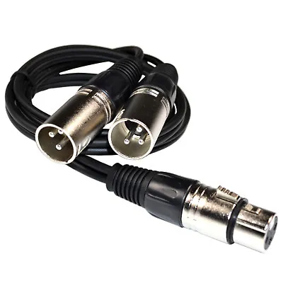 HQRP XLR Female To Dual XLR Male Y Splitter Audio Mic Cable Cord • $6.95