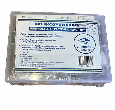 CreekCove Marine Premium Snap Fastener Repair Kit 201 Snap Fasteners + Tools! • $30.95