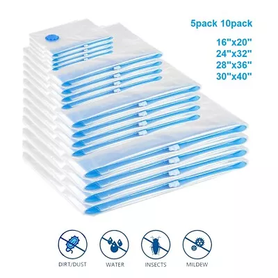 $9.49 • Buy 5/10 Pack Large Vacuum Seal Storage Bags Triple Sealer Space Saver Organizer