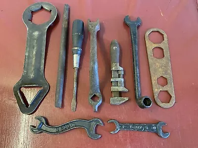 Collectible Tool Lot Of (9) Adjustable Offset Slotted Tire Spanner Multi Wrench • $14.99