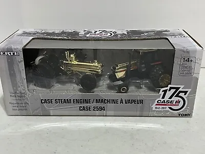 Case Steam Engine & Case 2594 Tractor Gold Plated 175 Years 1/64 Scale By Ertl • $145