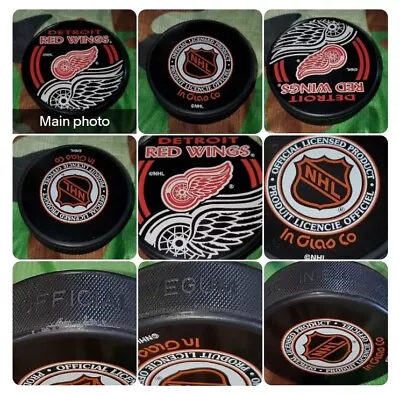 Detroit Red Wings Nhl Vintage Shadow Logo Puck Cleaned Made In Slovakia 🇸🇰  • $19.25