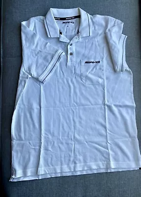 Mercedes Benz AMG Polo Shirt White Slim Fit Golf Men's XL • $20
