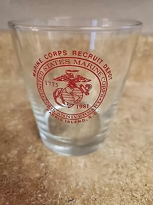 Vintage 1981 Marine Corps Recruit Depot Parris Island SC Rare Cocktail Glass • $39.97