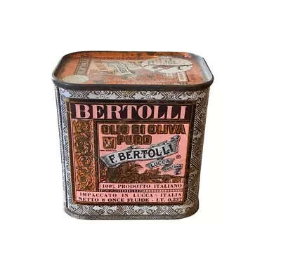 Vintage Collectible Bertolli Advertisement Pure Olive Oil Tin Can Small Opened  • $22.95