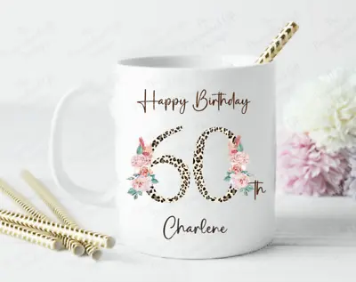 £9.99 • Buy Personalised Birthday Any Age 50th 60th 70th 80th 90th Leopard Print Mug Cup
