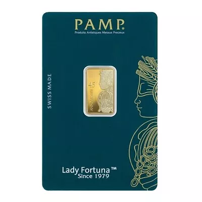 5 Gram GOld Bar PAMP Suisse Lady Fortuna Veriscan 45th Anniversary - In Assay • $447.66