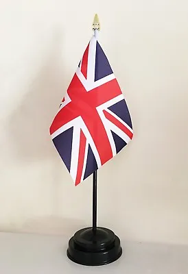 UNION JACK TABLE DESKTOP FLAG Black Base 6  X 4   UNITED KINGDOM UK ENGLAND • £4.99