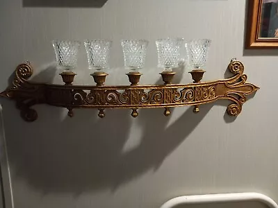 Vintage Dart 4072 Wall Sconce 31  Long Gold Gothic With 5 Candle Holder Medieval • $54.99